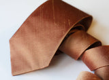 Copper raw silk neck tie copper weding rose gold copper