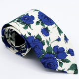 Emerald Green and Blue on the Off White Floral Tie Liberty London Vivid clothing Toronto