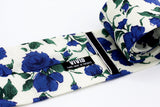 Emerald Green and Blue on the Off White Floral Tie Liberty London Vivid clothing Toronto