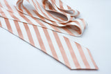 rose gold and white striped neck tie for wedding