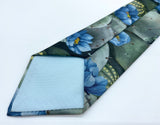 Cactus Flowers Neck Tie, Dusty Blue