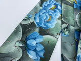 Cactus Flowers Neck Tie, Dusty Blue