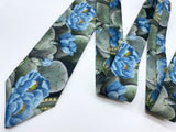 Cactus Flowers Neck Tie, Dusty Blue