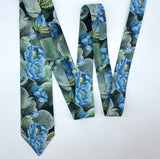 Cactus Flowers Neck Tie, Dusty Blue