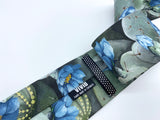 Cactus Flowers Neck Tie, Dusty Blue