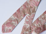 rose gold jacquard floral neck tie