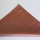 copper rose gold raw silk pocket square