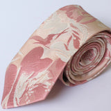 rose gold jacquard floral neck tie