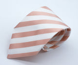 rose gold and white striped neck tie for wedding