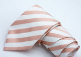 rose gold and white striped neck tie for wedding