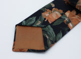 Black and Copper Floral Neck Tie Liberty London Decadent Blooms