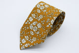 Mustard Yellow Floral Neck Tie, Liberty of London, Capel