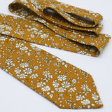 Mustard Yellow Floral Neck Tie, Liberty of London, Capel