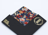 Floral Pocket Square. Liberty of London. Muted Red, Blue and Copper.