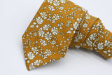 Mustard Yellow Floral Neck Tie, Liberty of London, Capel