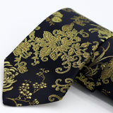 Black and Gold Silk Neck Tie