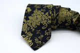 Black and Gold Silk Neck Tie