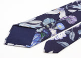 Indigo Blue Large Floral Neck Tie