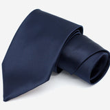 navy blue rich royal blue italian satin neck tie classic width vivid clothing toronto