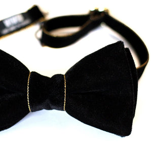 black gold velvet bow tie wedding
