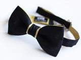 black gold wedding bow tie for groom and groomsmen