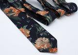 Black and Copper Floral Neck Tie Liberty London Decadent Blooms