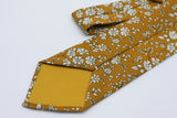 Mustard Yellow Floral Neck Tie, Liberty of London, Capel