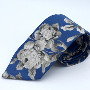 Classic Blue and Steel Gray Neck Tie Liberty of London