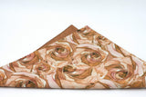 Copper Floral Pocket Square - Japanese Cotton - Copper, Rose Gold Wedding - Groom, Groomsmen - Floral Pocket Squares - Large Floral Print