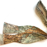 world map bow tie self-tie traveler gift japanese cotton bowtie
